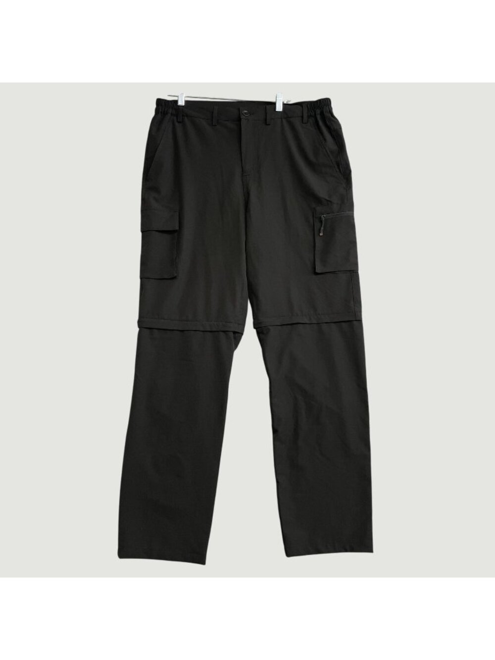 Gash Hao Men's 36x34 Black Convertible Cargo Pants Nylon Lightweight  A2531